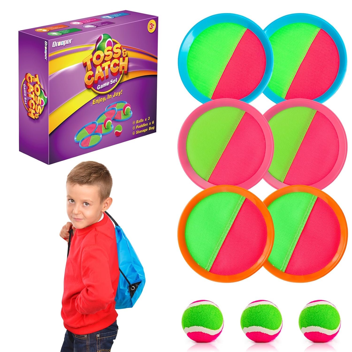 Qrooper Toss and Catch Ball Game Set Easter Basket Stuffers for Kids