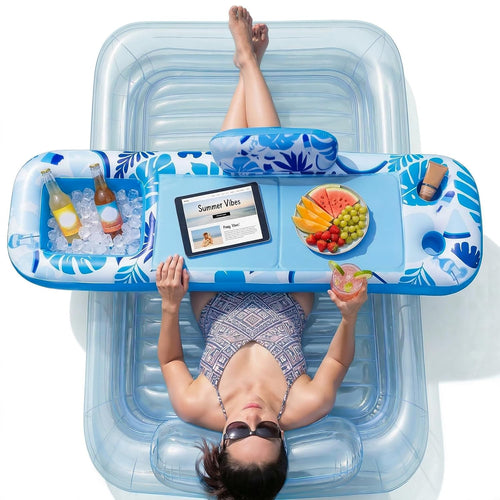 Qrooper Inflatable Tray for Tanning Pool Float – 61” L x 18” W Extra