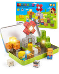 Qrooper Magnetic Blocks 45 pcs Travel Toys with Light-Up Cube, Birth