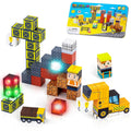 Qrooper Magnetic Blocks 45 pcs Travel Toys with Light-Up Cube, Magne