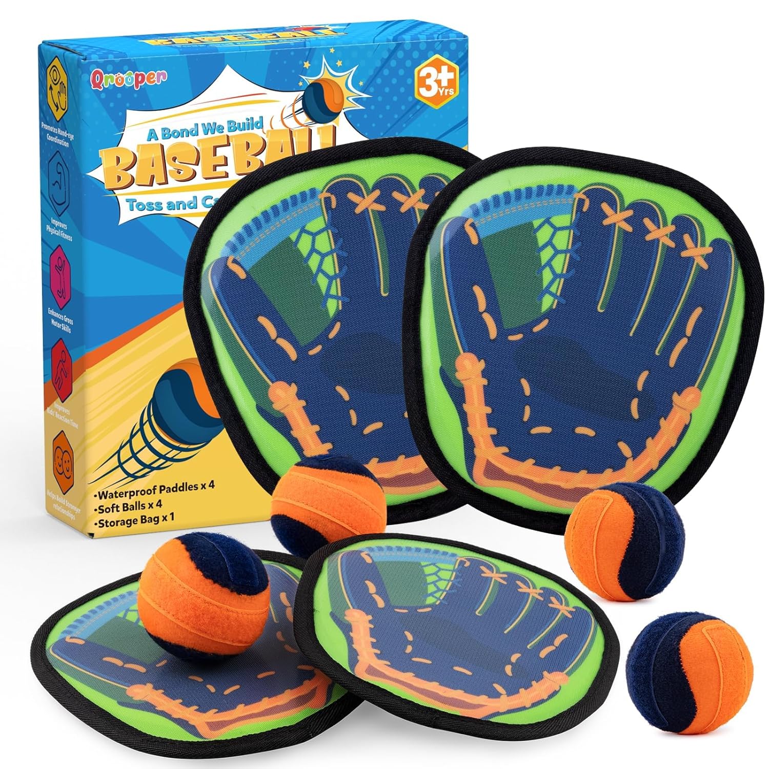 Qrooper Toss and Catch Ball Game Kids Toys for 3 4 5 6 7 8 Year Old 