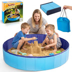Qrooper Foldable Sandbox for Kids, Large 48x48in Sand Box Toys for K