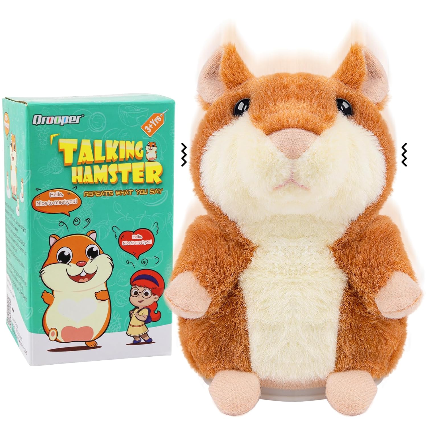 Qrooper Talking Hamster - Toddler Stuffed Animal Toys for Boys Girls