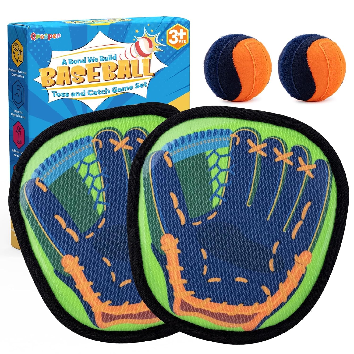Qrooper Toss and Catch Ball Game Set Birthday Gifts for 3 4 5 6 7 8 